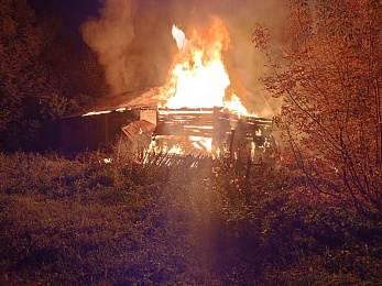 В Старожилове сгорел кирпичный дачный дом 