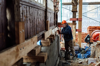 При реконструкции Летнего клуба Дворянского собрания в Рязани сменили фундамент