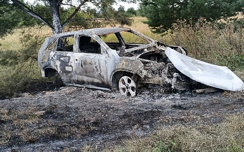 В Касимовском округе сгорела машина