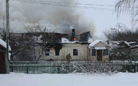 В селе Кривское под Сараями 30 января сгорел дом