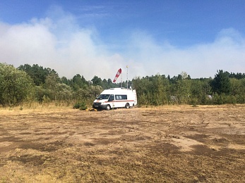 Фоторепортаж: лагерь пожарных в зоне ЧС — Деулино Рязанского района