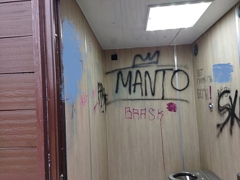 В Рязани фашисты облюбовали туалеты в сквере Скобелева в Дашково-Песочне