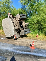 В Шацком районе опрокинулся ГАЗ с молоком
