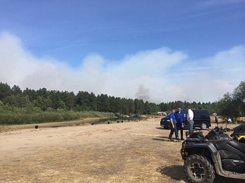 Фоторепортаж: лесной пожар в Деулино