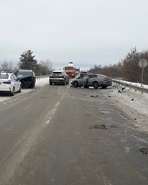 Полиция показала фото с места серьёзного ДТП под Рязанью 