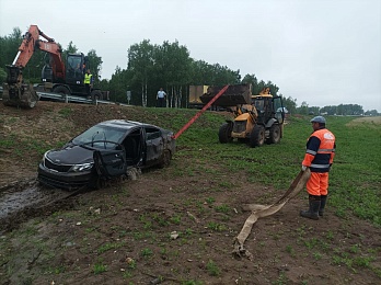 В Шиловском районе водитель Kia уснул за рулём и вылетел в кювет 