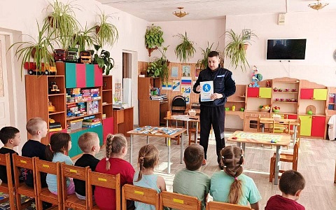 Сотрудники Госавтоинспекции провели беседу в детском саду в Ряжском районе 