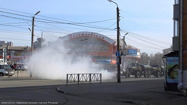 В Рязани провели ещё одну аэрозольную дезинфекцию - 62ИНФО В Рязани провели ещё одну аэрозольную дезинфекцию