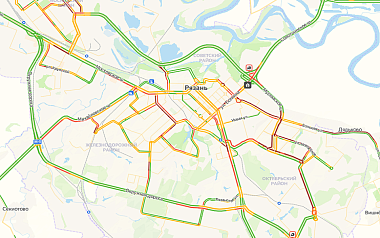Утром 12 января пробки в Рязани оцениваются в 10 баллов