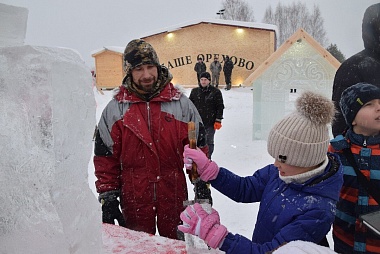 В рязанском селе Орехово в старый Новый год открыли фестиваль ледовых скульптур