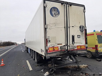 УМВД показало фото смертельного ДТП со Scania на трассе М5 в Шиловском районе