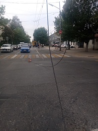 На улице Новой в Рязани оборвались провода для троллейбусов