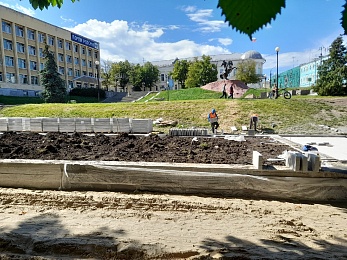 На рязанском Лыбедском бульваре продолжаются работы по благоустройству