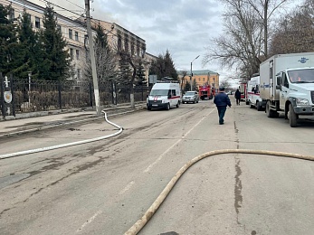Пожар в здании училища связи в Рязани. Фоторепортаж