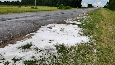 В Кадомском районе выпал огромный град 