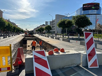 Фоторепортаж: в Рязани проводят капремонт на Первомайском проспекте