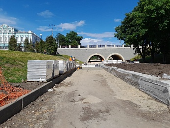 На рязанском Лыбедском бульваре продолжаются работы по благоустройству