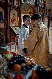 В рязанских храмах на Преображение освятили плоды нового урожая