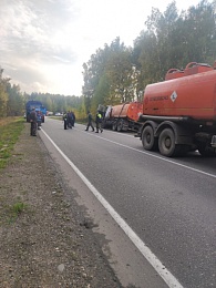 В Ряжском районе сотрудники ДПС предотвратили аварию с участием бензовоза 