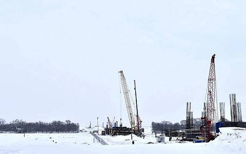 Павел Малков показал фотографии со строительства моста через Оку