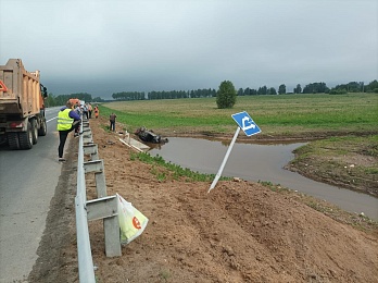 В Шиловском районе водитель Kia уснул за рулём и вылетел в кювет 