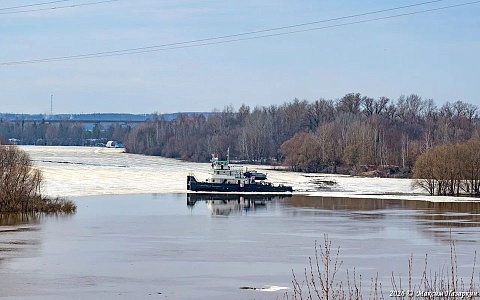 Теплоход «Коломенский-803» начал ледокольные работы в Касимове