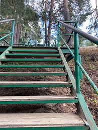 В Солотче лестница на Лысой горе опасна для отдыхающих