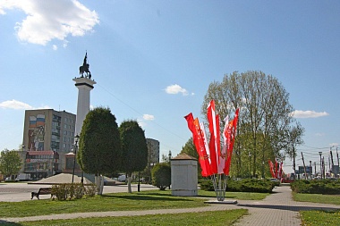 В Рязани установили праздничное оформление к 80-летию Победы