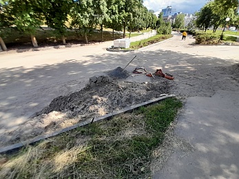 На рязанском Лыбедском бульваре продолжаются работы по благоустройству