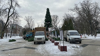 В Рязани монтируют 22-метровую ель на площади Ленина - 62ИНФО В Рязани монтируют 22-метровую ель на площади Ленина
