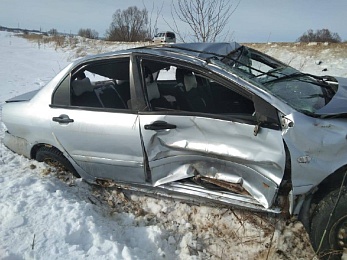 В Сапожковском районе 21-летний водитель вылетел в кювет 