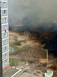 Огонь с полей пришел на окраины Сасова