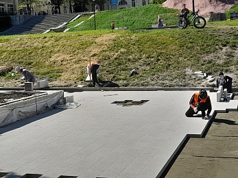 На рязанском Лыбедском бульваре продолжаются работы по благоустройству