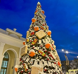 Снег и гирлянды превратили Рязань в новогоднюю открытку