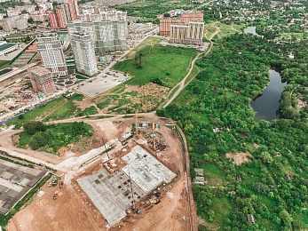 Строящуюся школу в Олимпийском городке Рязани показали с высоты птичьего полёта 