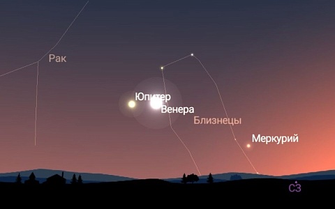 Жители Рязанской области смогут увидеть на небе сближение Венеры и Юпитера