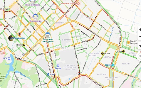 Рязань вновь встала в пробках