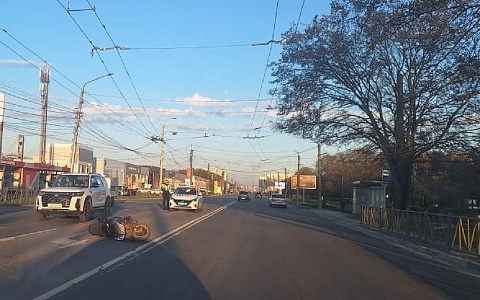 В Рязани на Московском шоссе мотоциклист попал в ДТП