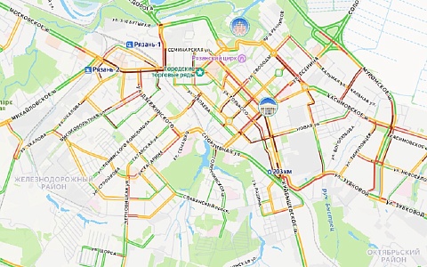 Центр Рязани вновь встал в 10-балльных пробках