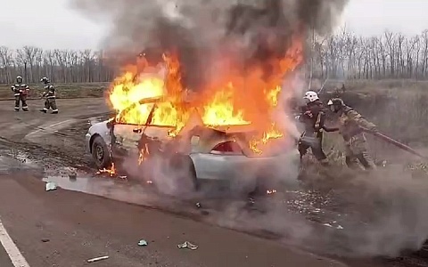 На трассе в Сасовском округе потушили машину