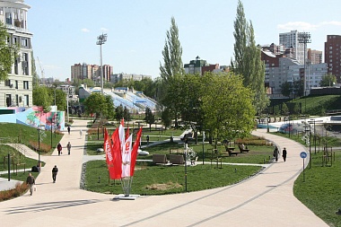 В Рязани установили праздничное оформление к 80-летию Победы