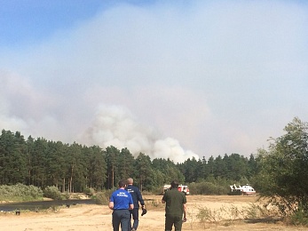 Фоторепортаж: лагерь пожарных в зоне ЧС — Деулино Рязанского района