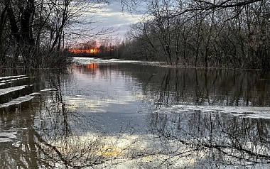 Ореховое озеро под Рязанью вышло из берегов из-за паводка