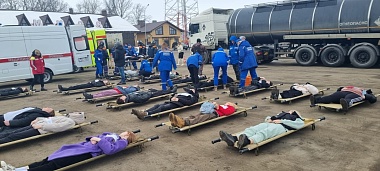 Минздрав Рязанской области опубликовал фото оказания помощи "жертвам" массового ДТП